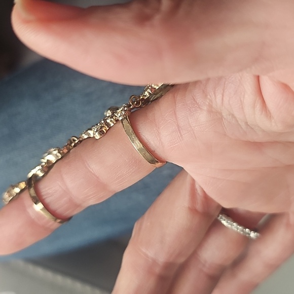 Vintage Gold & Swarovski Crystal Full Finger Ring - Picture 3 of 3